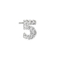Arete de Dama Plata 925 Número 5 con Circonios