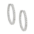 Aretes de Dama Plata 925 Aro Grande con Circonios Dentro y Fuera