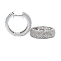 Aretes de Dama Plata 925 Arracadas Anchas Pavé