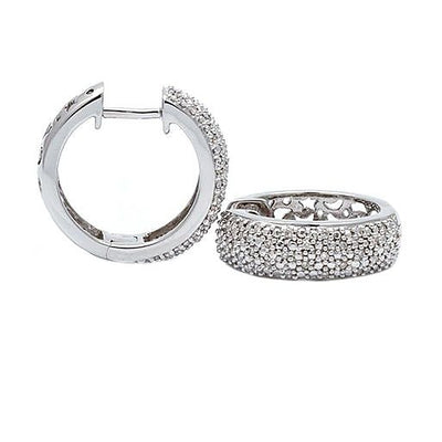Pre Orden - Aretes de Dama Plata 925 Arracadas Anchas Pavé