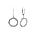 Aretes de Dama Plata 925 Colgantes Círculo con Circonios