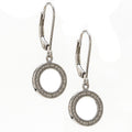 Aretes de Dama Plata 925 Colgantes Círculo Pavé