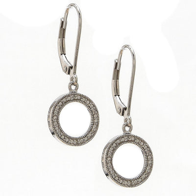 Pre Orden - Aretes de Dama Plata 925 Colgantes Círculo Pavé