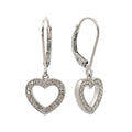 Aretes de Dama Plata 925 Colgantes Corazón Pavé