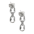 Aretes de Dama Plata 925 Colgantes Eslabones con Circonios