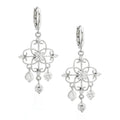 Aretes de Dama Plata 925 Colgantes Filigrana con Circonios