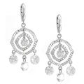 Aretes de Dama Plata 925 Colgantes Mandala con Circonios