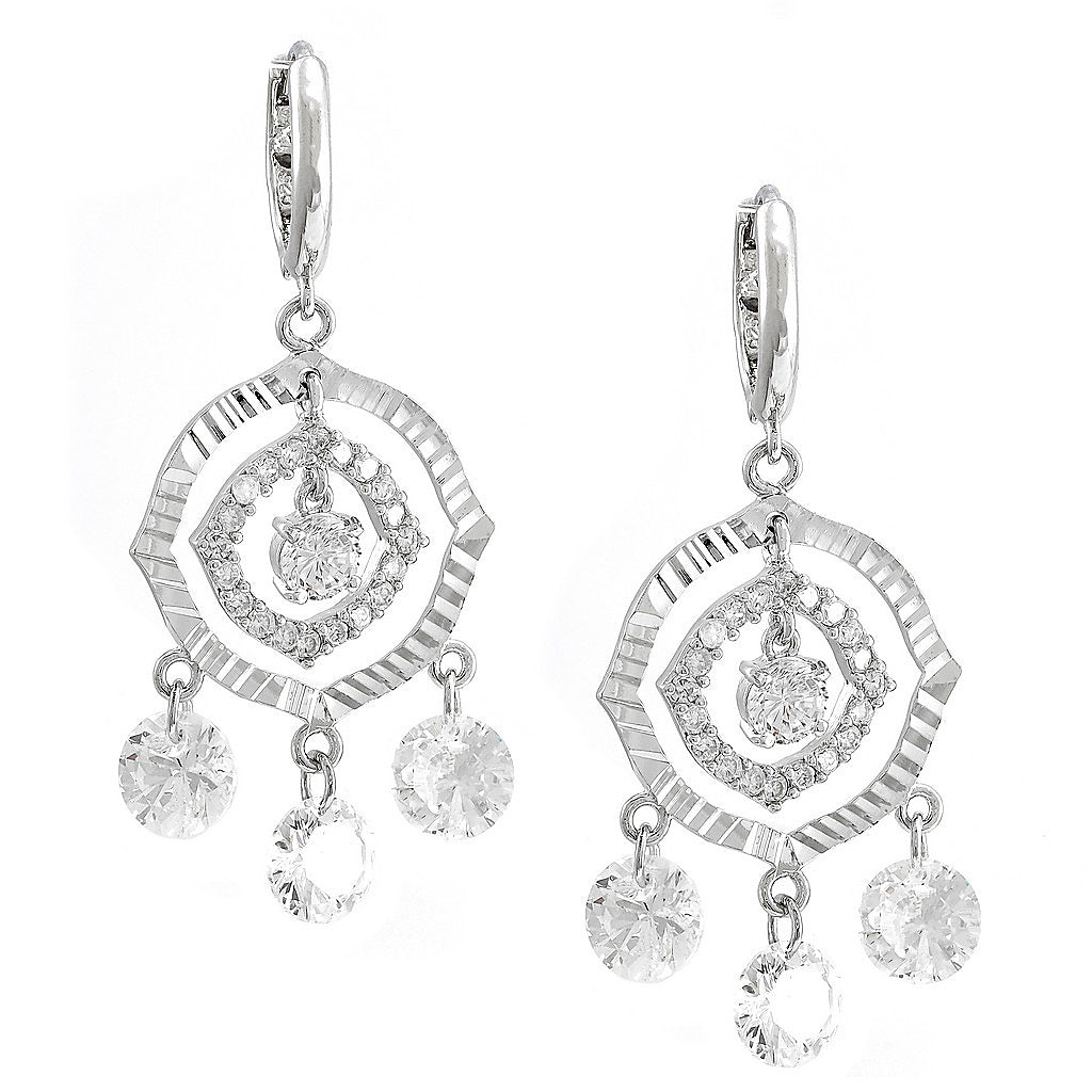 Aretes de Dama Plata 925 Colgantes Mandala con Circonios