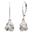 Aretes de Dama Plata 925 Colgantes Nudo con Circonios
