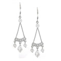 Aretes de Dama Plata 925 Colgantes Triángulo Candelabro con Circonios