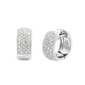 Aretes de Dama Plata 925 Huggie Ancho Pavé