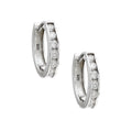 Aretes de Dama Plata 925 Huggie Canal de Circonios Plateados
