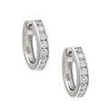 Aretes de Dama Plata 925 Huggie Canal de Circonios