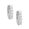 Aretes de Dama Plata 925 Huggie Fila de Circonios Grandes