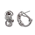 Aretes de Dama Plata 925 Huggie Nudo Entrelazado con Circonios