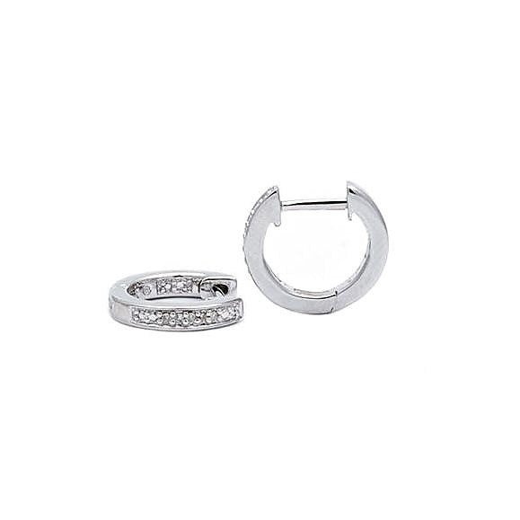 Aretes de Dama Plata 925 Huggie Pequeño con Circonios