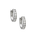 Aretes de Dama Plata 925 Huggie Pequeños Canal de Circonios Plateados