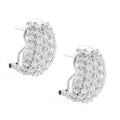 Aretes de Dama Plata 925 Media Luna Pavé de Circonios con Omega
