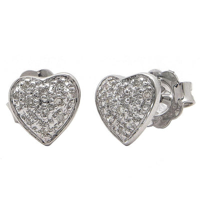 Pre Orden - Aretes de Dama Plata 925 Topos Corazón Pavé