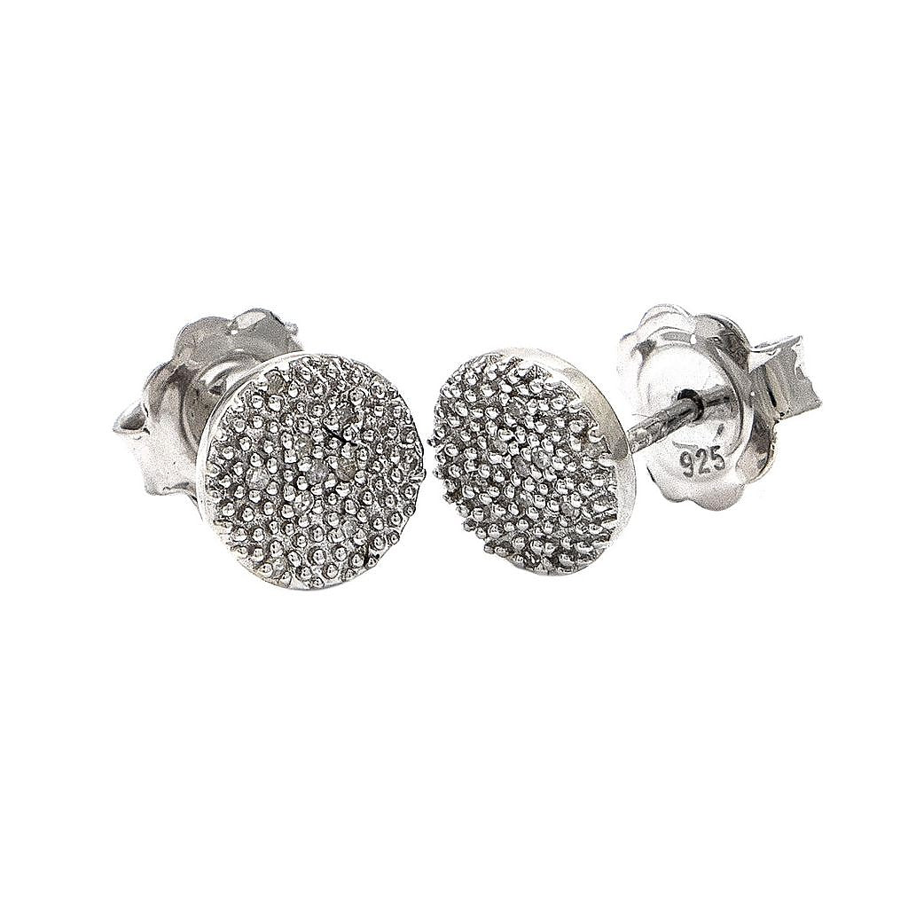 Aretes de Dama Plata 925 Topos Disco Pavé
