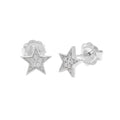 Aretes de Dama Plata 925 Topos Estrella con Circonios