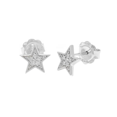 Pre Orden - Aretes de Dama Plata 925 Topos Estrella con Circonios