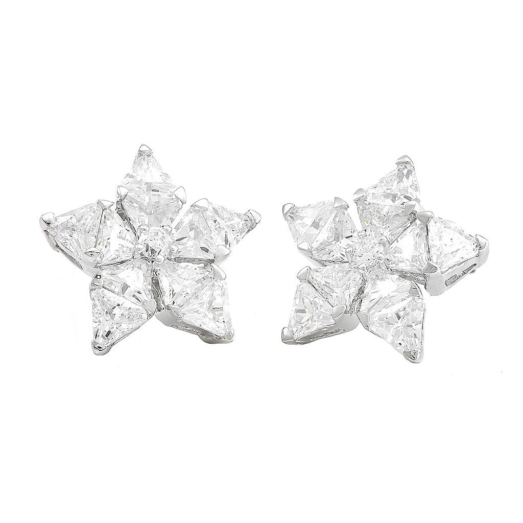 Aretes de Dama Plata 925 Topos Estrella de Circonios Trillón