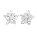 Aretes de Dama Plata 925 Topos Estrella Racimo de Circonios