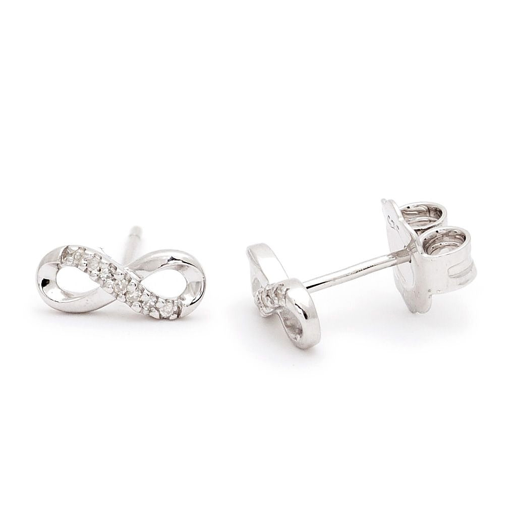 Aretes de Dama Plata 925 Topos Infinito con Circonios