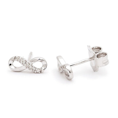 Pre Orden - Aretes de Dama Plata 925 Topos Infinito con Circonios