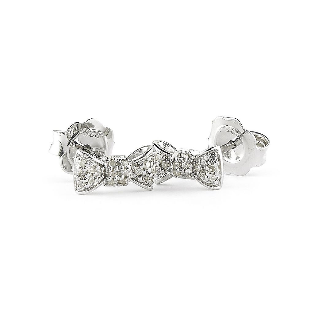 Aretes de Dama Plata 925 Topos Moño con Circonios