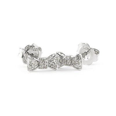 Pre Orden - Aretes de Dama Plata 925 Topos Moño con Circonios
