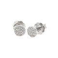 Aretes de Dama Plata 925 Topos Redondos Pavé Pequeños