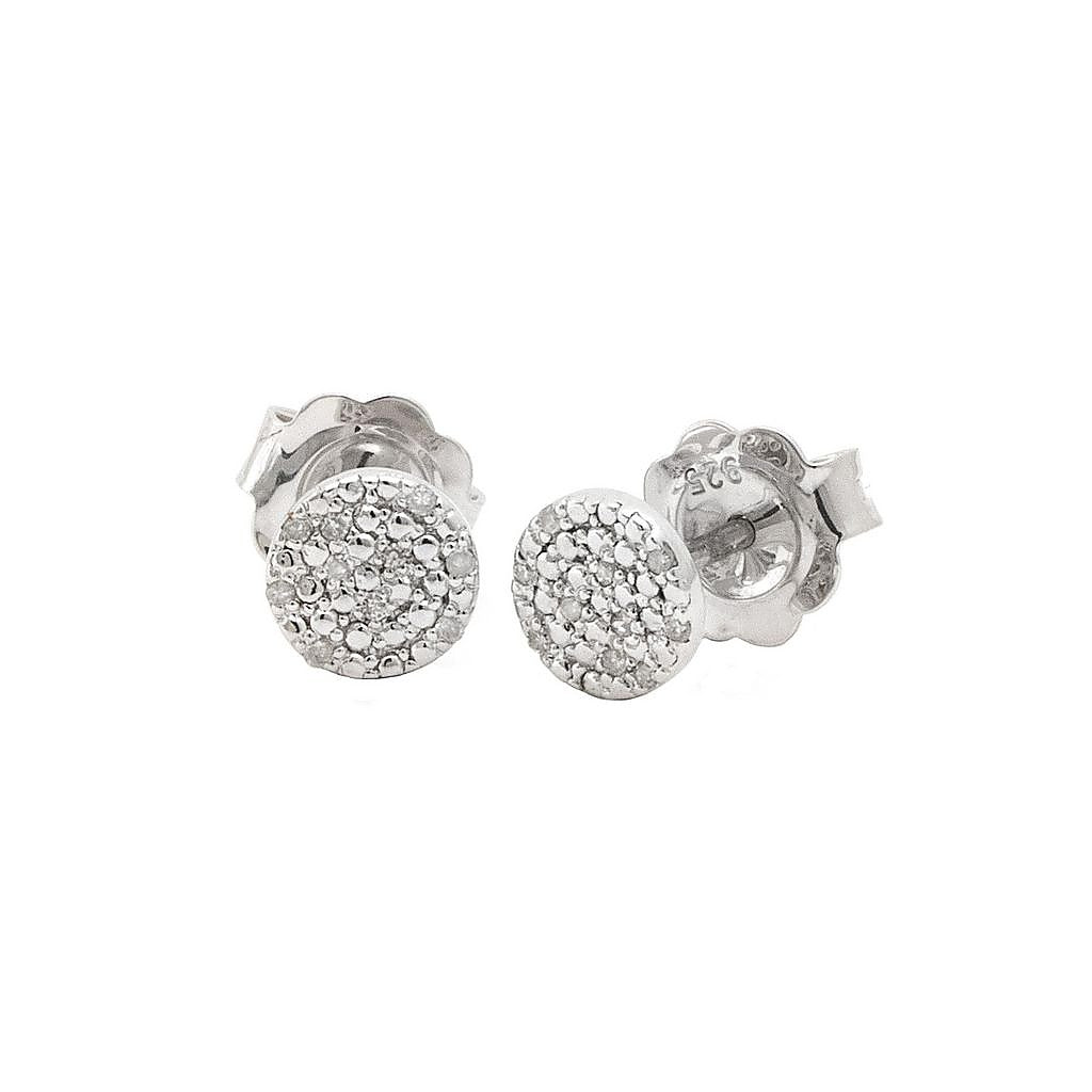 Aretes de Dama Plata 925 Topos Redondos Pavé Pequeños