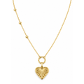 Cadena Oro 10k Dije de Corazón Texturizado