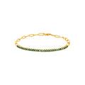 2mm Brazalete de Dama Oro 14k Redondos con Esmeralda