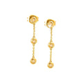 3mm Aretes de Dama Oro 14k Colgantes Redondos con Diamantes Naturales