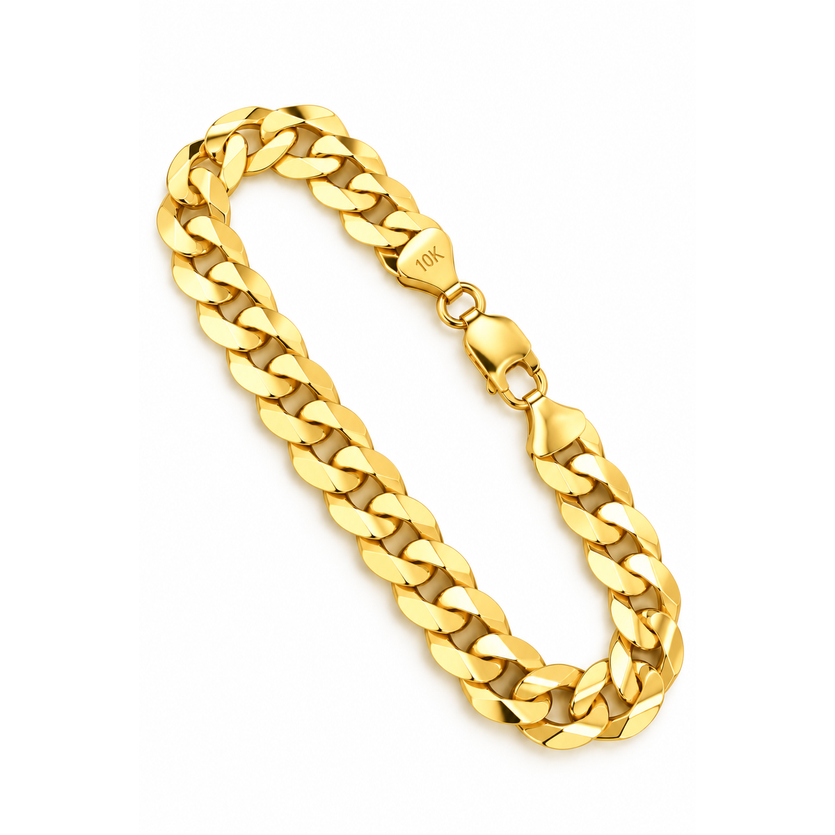 9mm Brazalete de Hombre Oro 10k Cubano Sólido