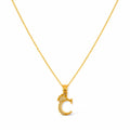 Cadena con Dije Letra C Coronada Oro 10k