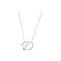 16.5x12.3mm Collar Oro Blanco 14k Inicial Pavé con Diamantes Naturales