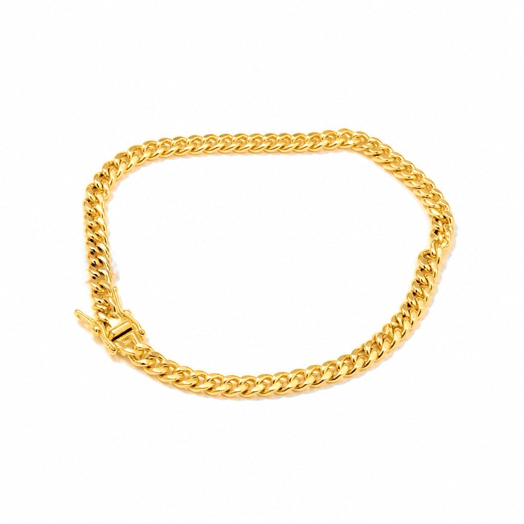 Brazalete Oro 10k Cubano Miami 4.5mm