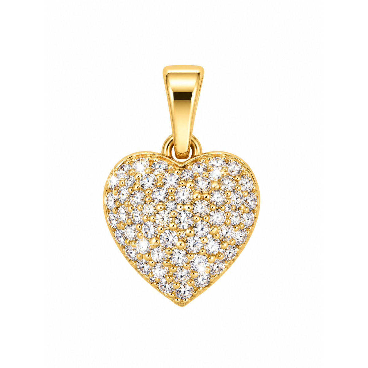 Dije Corazón Pavé Circonios Oro 18k