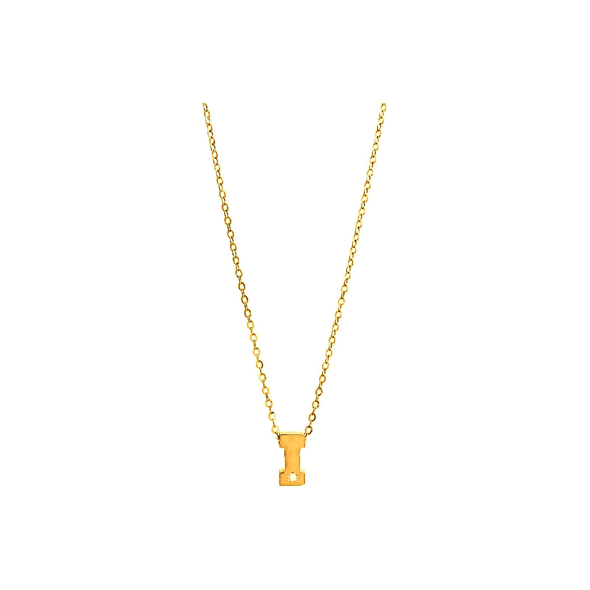 8mm Collar Oro 14k Inicial con Diamantes Naturales