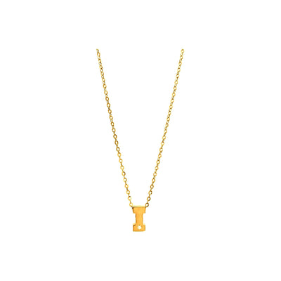 8mm Collar Oro 14k Inicial con Diamantes Naturales