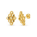Aretes de Dama Oro 10k Rombo de Mosaico Diamantado con Milgrain