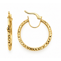 Aretes de Dama Oro 10k Argolla Grande Facetada Diamantada