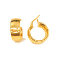 Aretes de Dama Oro 10k Aro Liso Ancho