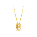 7mm Collar Oro 14k Inicial Pavé con Diamantes Naturales