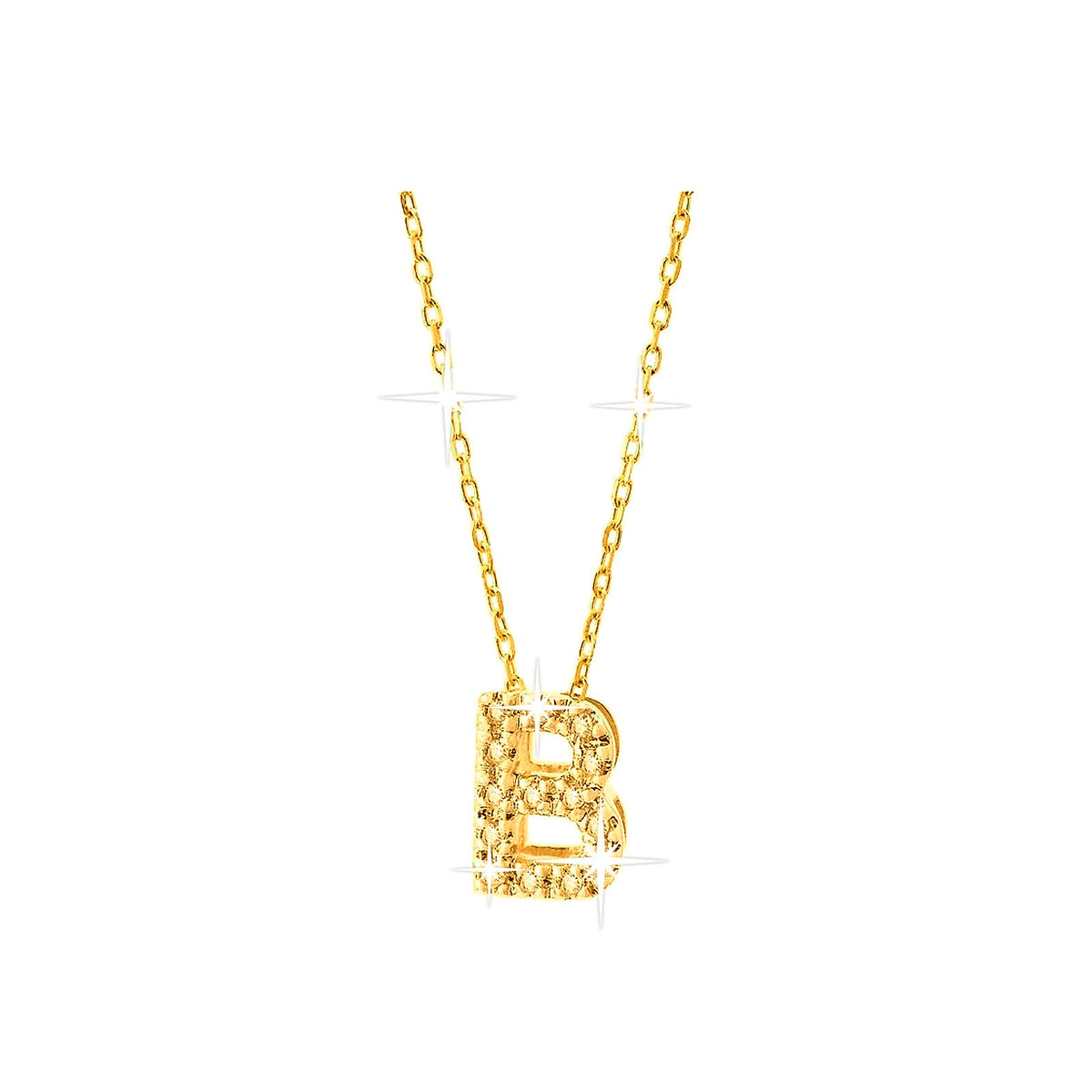 7mm Collar Oro 14k Inicial Pavé con Diamantes Naturales