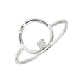 9.7mm Anillo de Dama Oro Blanco 14k Redondos con Diamantes Naturales